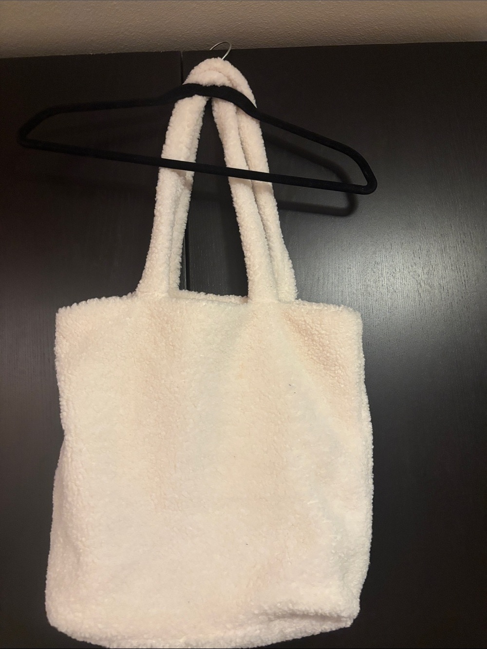 LOFT Off-White Sherpa Tote Bag - Picture 4 of 6